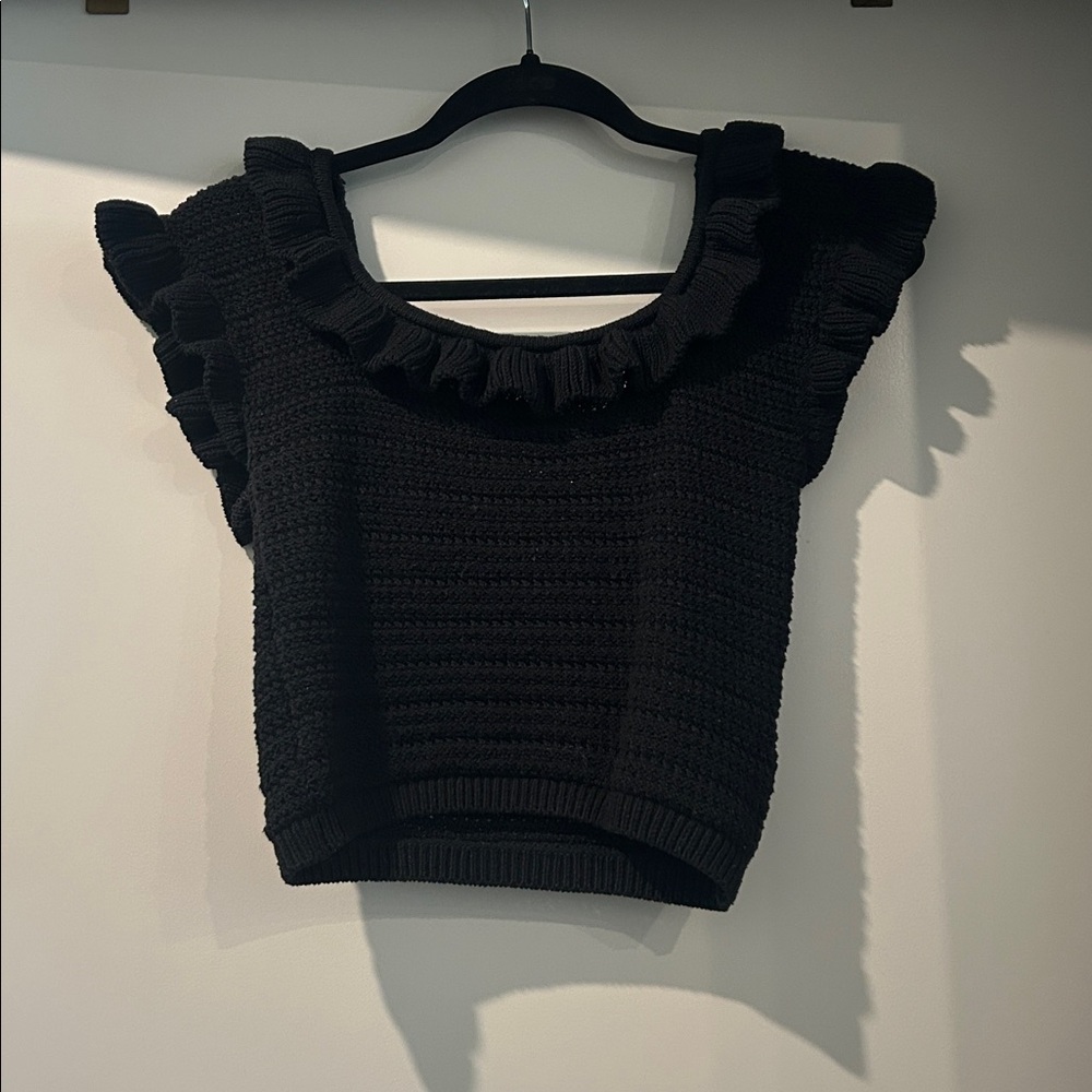 H&M Black Textured Knit Sweater